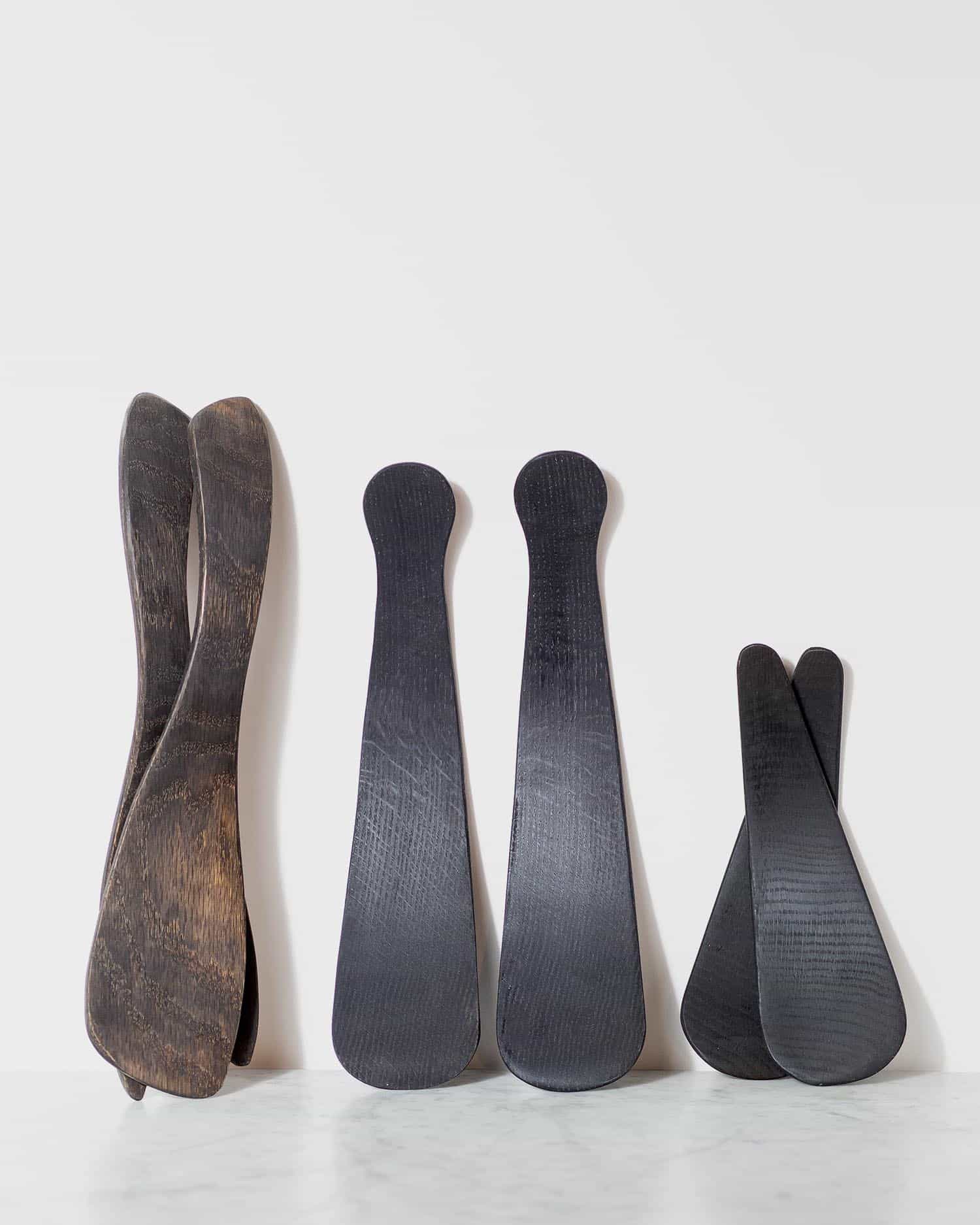 Ebonized wooden salad servers by spencer peterman