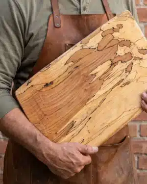 Extra-Large, Spalted Maple Rectangular Natural Edge Wooden Cutting Board (18” × 10”)
