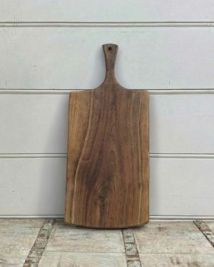 Extra-Large, Live Edge, Black Walnut Wooden Cutting Board with Handle (24”)