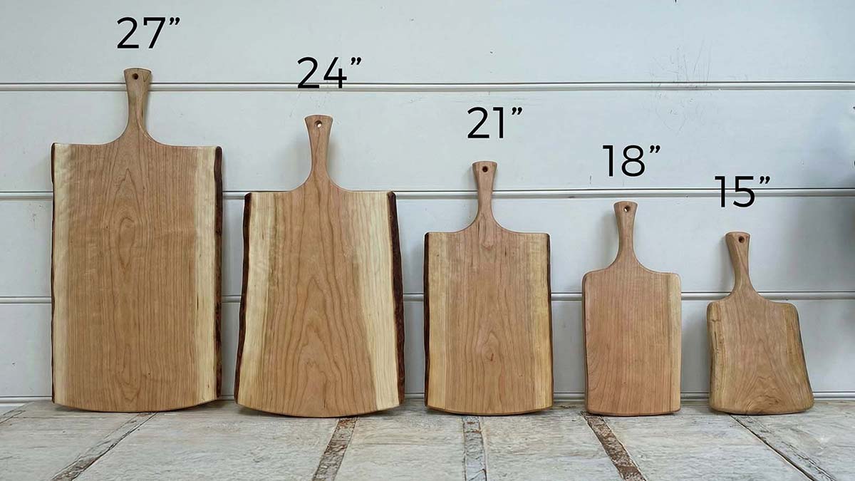 SpencePeternam cherry wood cutting boards with handles